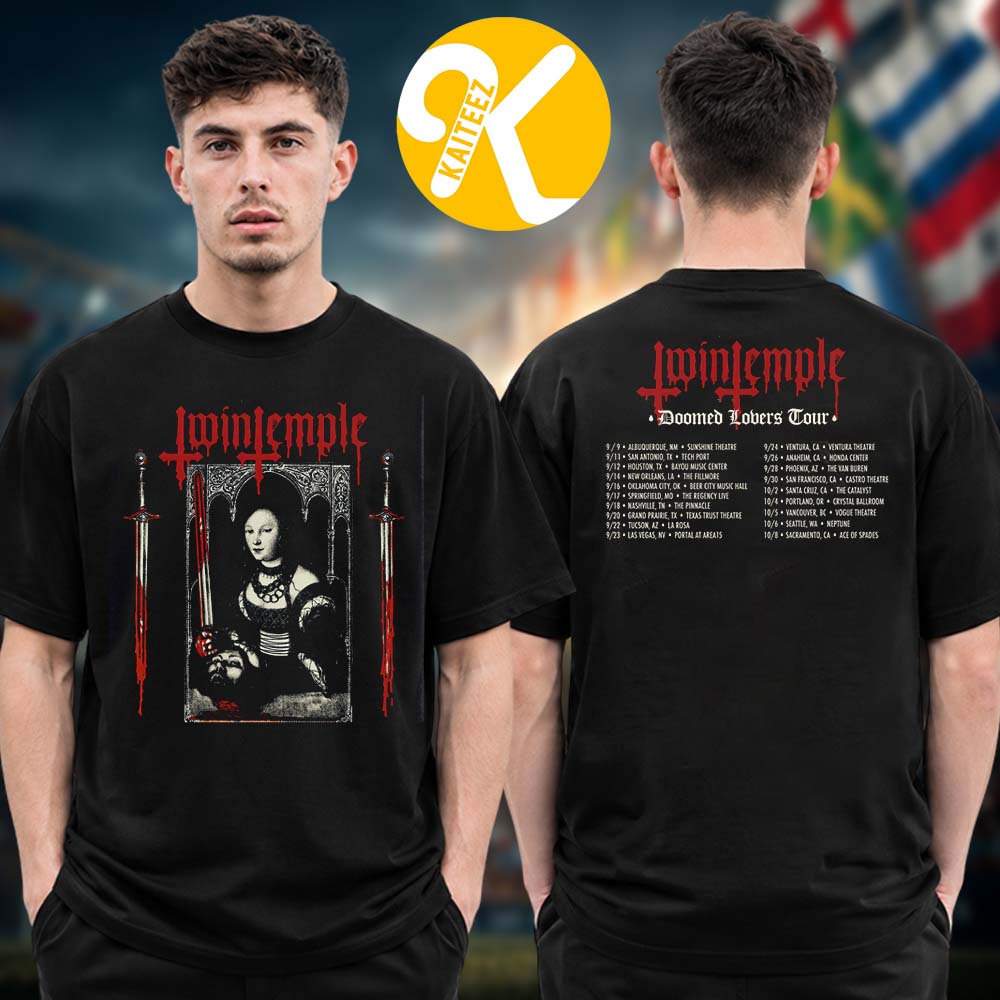 Twin Temple Merch Doomed Lovers Tour 2026 Judith Sword Tour Dates Two Sided Unisex T-Shirt Twin Temple Merch Doomed Lovers Tour 2026 Judith Sword Tour Dates Two Sided Unisex T-Shirt