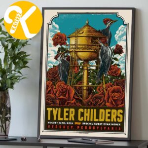 Tyler Childers Hershey PA Event Poster At Hersheypark Stadium In Hershey PA On August 14 2026 Home Decor Poster Canvas