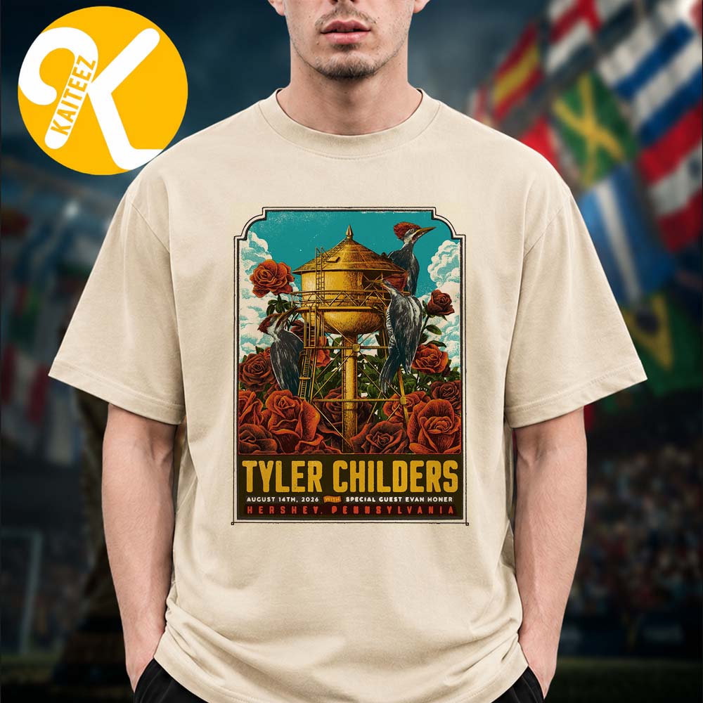 Tyler Childers Hershey PA Event Poster At Hersheypark Stadium In Hershey PA On August 14 2026 Unisex T-Shirt Tyler Childers Hershey PA Event Poster At Hersheypark Stadium In Hershey PA On August 14 2026 Unisex T-Shirt