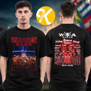 Wacken 2026 Music Festival Merch In Wacken DE On July 29 August 1 2026 One World One Crowd Line Up Two Sided Unisex T-Shirt