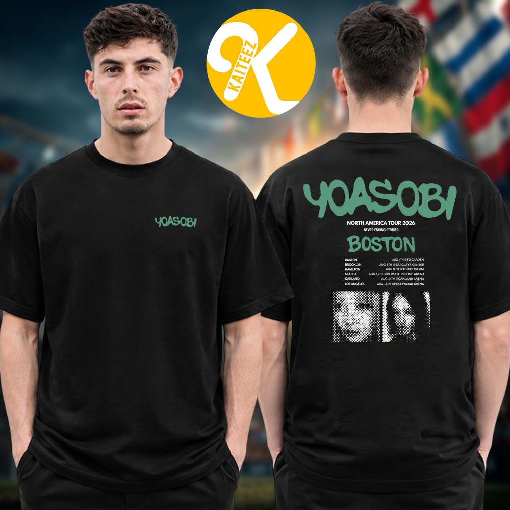 YOASOBI Boston Exclusive Event Tee Never Ending Stories North America Tour 2026 Tour Dates Two Sided Unisex T-Shirt YOASOBI Boston Exclusive Event Tee Never Ending Stories North America Tour 2026 Tour Dates Two Sided Unisex T-Shirt