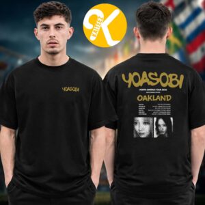 YOASOBI Oakland Exclusive Event Tee Never Ending Stories North America Tour 2026 Tour Dates Two Sided Unisex T-Shirt