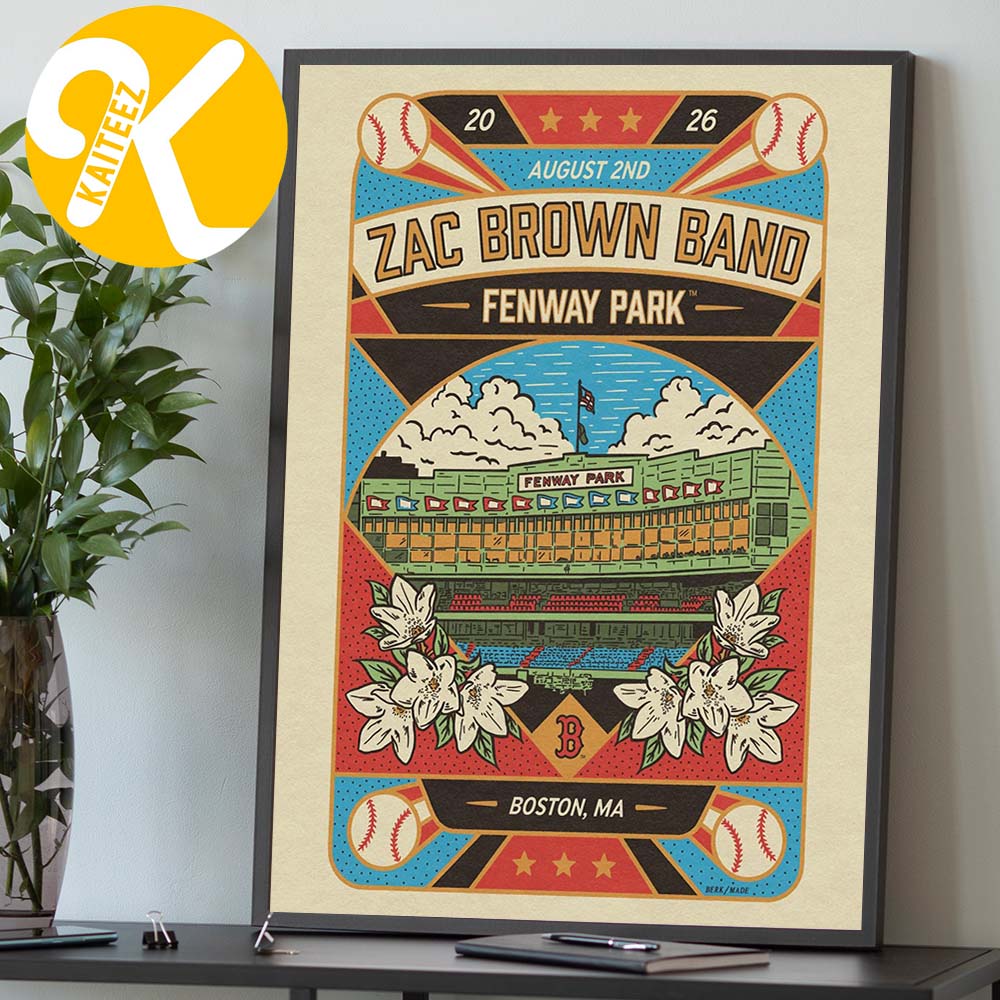 Zac Brown Band Boston MA Event Poster At Fenway Park In Boston MA On August 2 2026 Home Decor Poster Canvas Zac Brown Band Boston MA Event Poster At Fenway Park In Boston MA On August 2 2026 Home Decor Poster Canvas
