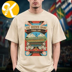 Zac Brown Band Boston MA Event Poster At Fenway Park In Boston MA On August 2 2026 Unisex T-Shirt