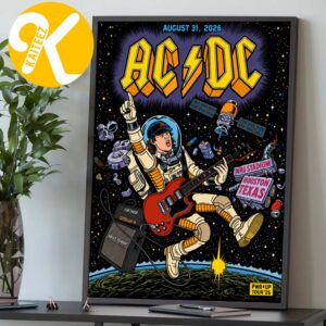 ACDC Houston TX Event Poster At NRG Stadium In Houston TX On August 31 2026 Home Decor Poster Canvas