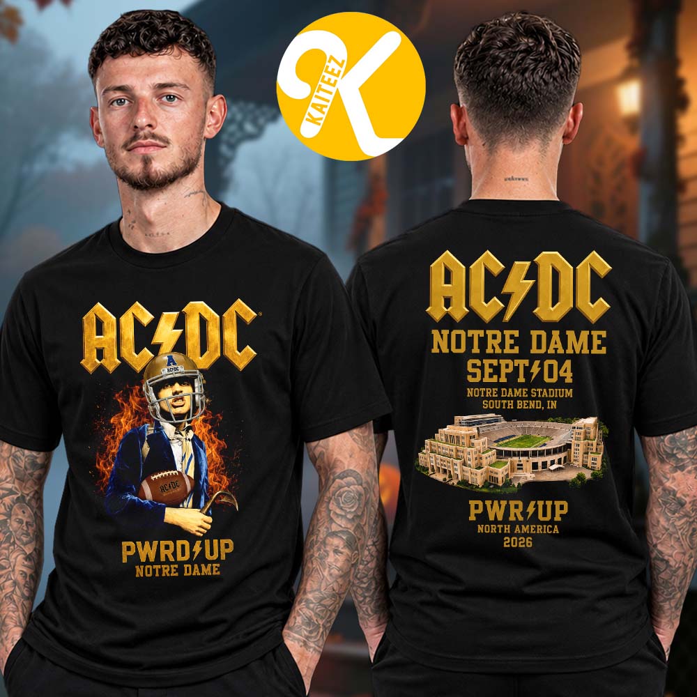 ACDC South Bend IN Event Tee At Notre Dame Stadium In South Bend IN On September 4 2026 Two Sided Unisex T-Shirt ACDC South Bend IN Event Tee At Notre Dame Stadium In South Bend IN On September 4 2026 Two Sided Unisex T-Shirt