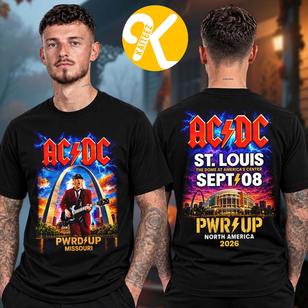 ACDC St Louis MO Event Tee The Dome At America’s Center In St Louis MO On September 8 2026 Two Sided Unisex T-Shirt ACDC St Louis MO Event Tee The Dome At America’s Center In St Louis MO On September 8 2026 Two Sided Unisex T-Shirt