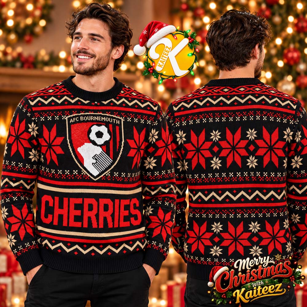 AFC Bournemouth The Cherries Christmas Jumper Ugly Sweater AFC Bournemouth The Cherries Christmas Jumper Ugly Sweater