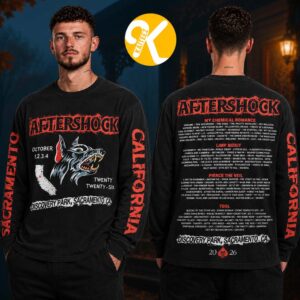 Aftershock Festival 2026 Merch In Sacramento CA On October 1-4 2026 On The Map Line Up Two Sided Unisex Longsleeve Shirt