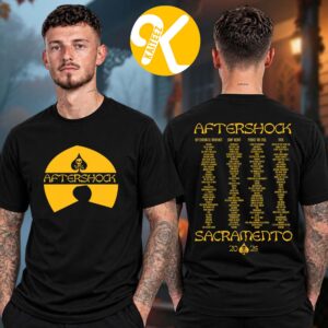 Aftershock Festival 2026 Merch In Sacramento CA On October 1-4 2026 Tang Line Up Two Sided Unisex T-Shirt