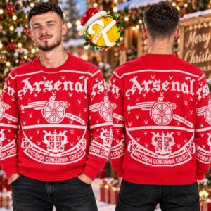 Arsenal Highbury Crest Jumper Christmas Ugly Sweater