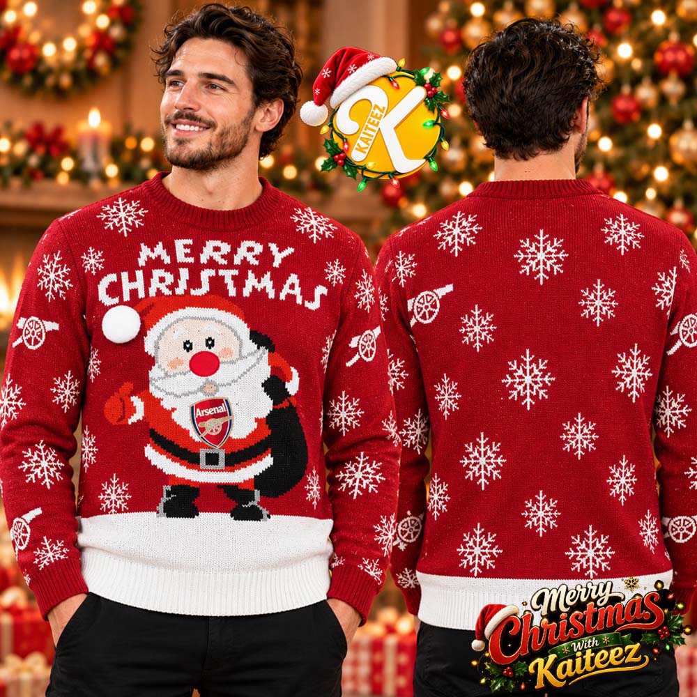 Arsenal Santa Clause Jumper Christmas Ugly Sweater Arsenal Santa Clause Jumper Christmas Ugly Sweater