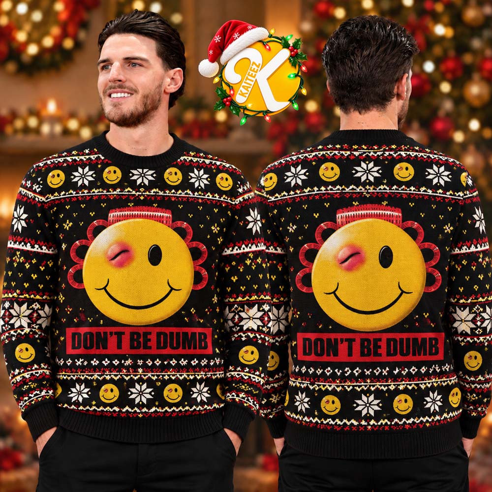 Asap Rocky Dont Be Dumb Smiley Ugly Christmas Sweater Asap Rocky Dont Be Dumb Smiley Ugly Christmas Sweater