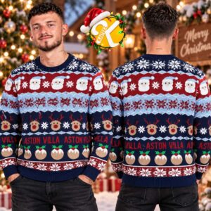 Aston Villa Fairisle Christmas Jumper Ugly Sweater