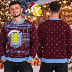 Aston Villa North Pole Stadium Christmas Jumper Ugly Sweater