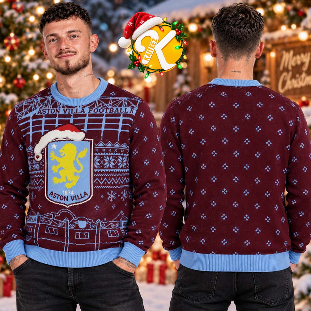 Aston Villa North Pole Stadium Christmas Jumper Ugly Sweater Aston Villa North Pole Stadium Christmas Jumper Ugly Sweater