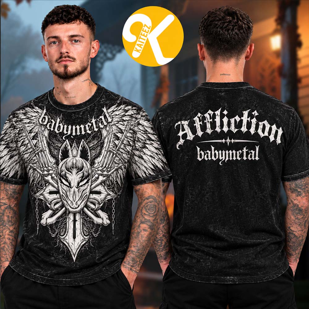 Babymetal x Affliction Pop Up Complex NY Collection Mask Washed T-Shirt Babymetal x Affliction Pop Up Complex NY Collection Mask Washed T-Shirt