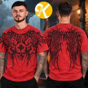 Babymetal x Affliction Pop Up Complex NY Collection Skull Graphic Red Washed T-Shirt