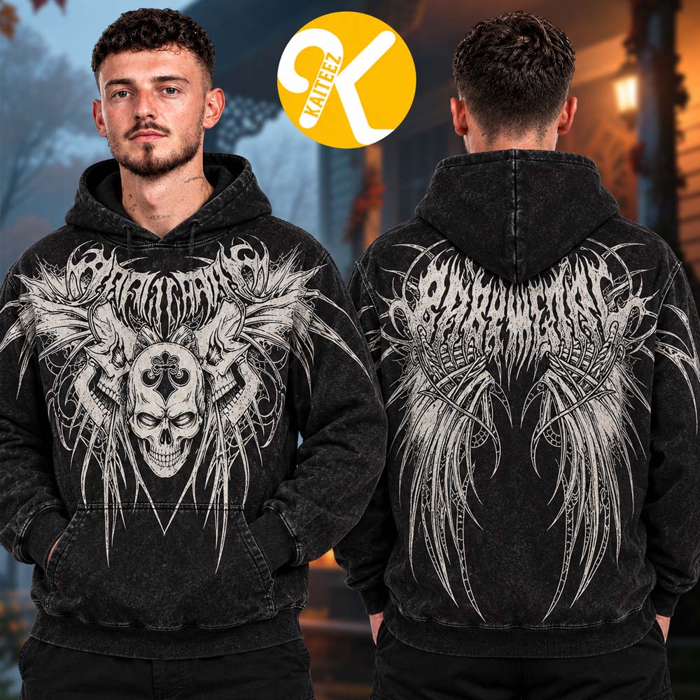 Babymetal x Affliction Pop Up Complex NY Collection Skull Graphic Washed Hoodie Babymetal x Affliction Pop Up Complex NY Collection Skull Graphic Washed Hoodie