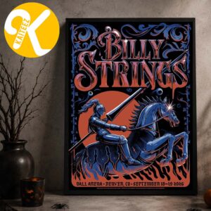 Billy Strings Denver CO Event Poster At Ball Arena In Denver CO On September 18 19 2026 Art By Lewy Jones Home Decor Poster Canvas