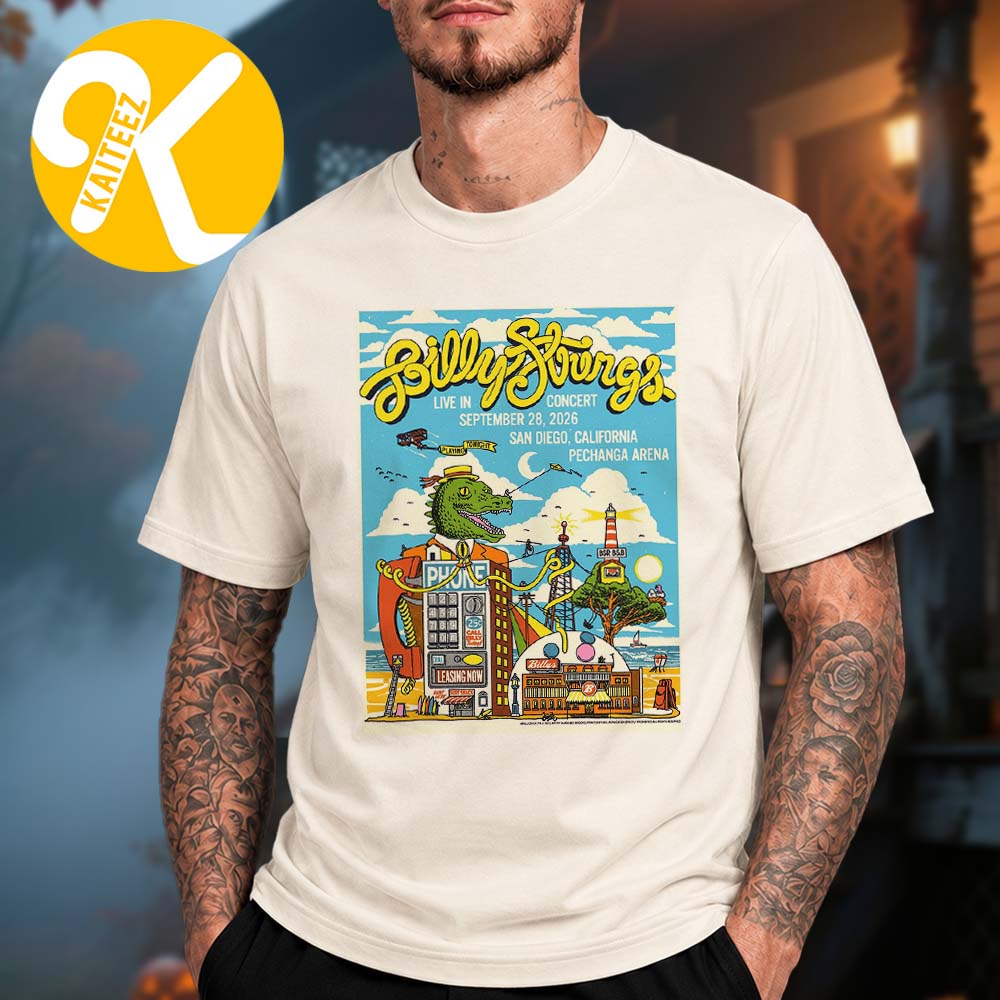 Billy Strings San Diego CA Event Poster At Pechanga Arena In San Diego CA On September 28 2026 Unisex T-Shirt Billy Strings San Diego CA Event Poster At Pechanga Arena In San Diego CA On September 28 2026 Unisex T-Shirt