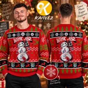 Blink 182 Snowman Christmas Ugly Sweater