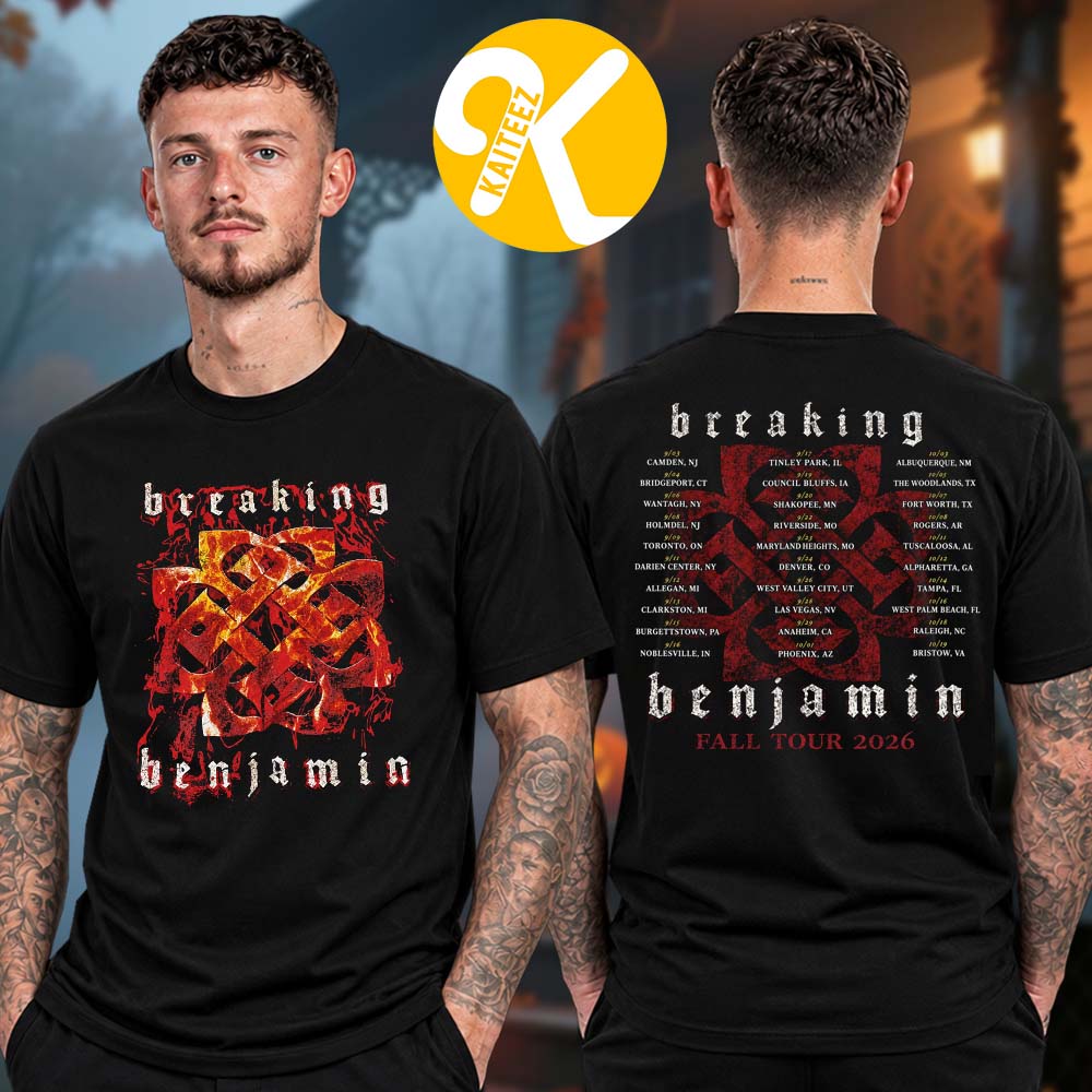 Breaking Benjamin Merch Fall Tour 2026 Logo Tour Dates Two Sided Unisex T-Shirt Breaking Benjamin Merch Fall Tour 2026 Logo Tour Dates Two Sided Unisex T-Shirt