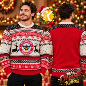 Brentford Reindeer Christmas Jumper Ugly Sweater