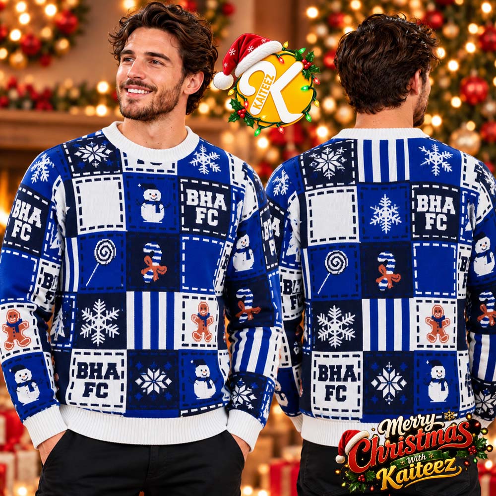 Brighton And Hove Albion Holiday BHAFC Patchwork Jumper Christmas Ugly Sweater Brighton And Hove Albion Holiday BHAFC Patchwork Jumper Christmas Ugly Sweater