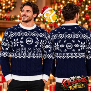 Brighton And Hove Albion Holiday BHAFC Patterned Jumper Christmas Ugly Sweater