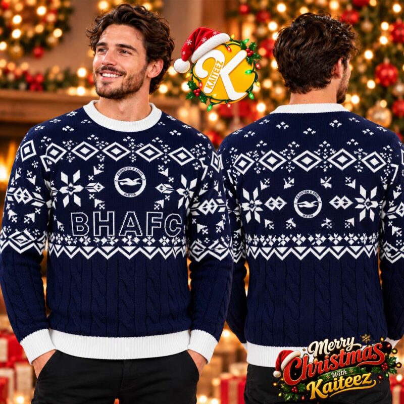 Brighton And Hove Albion Holiday BHAFC Patterned Jumper Christmas Ugly Sweater