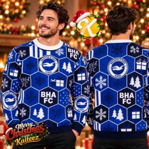 Brighton And Hove Albion Holiday BHAFC Scramble Jumper Christmas Ugly Sweater