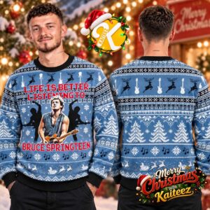 Bruce Springsteen Life Is Better Listening To Christmas Ugly Sweater
