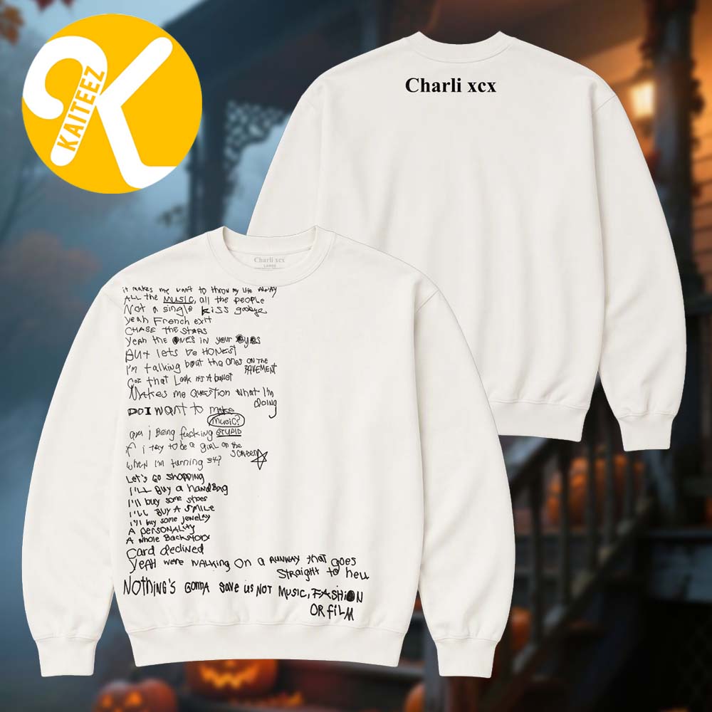 Charli XCX Merch MFF Tour 2026 North America Lyric Unisex Sweatshirt Charli XCX Merch MFF Tour 2026 North America Lyric Unisex Sweatshirt