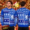 Chelsea FC Fairisle Gold Reindeer Christmas Jumper Ugly Sweater