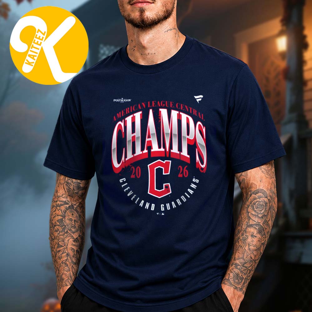 Cleveland Guardians Merch 2026 AL Central Division Champions Locker Room Navy Unisex T-Shirt Cleveland Guardians Merch 2026 AL Central Division Champions Locker Room Navy Unisex T-Shirt