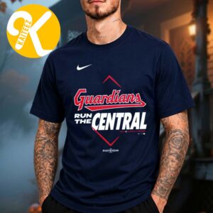 Cleveland Guardians Merch Nike 2026 AL Central Division Champions Run The Central Navy Unisex T-Shirt