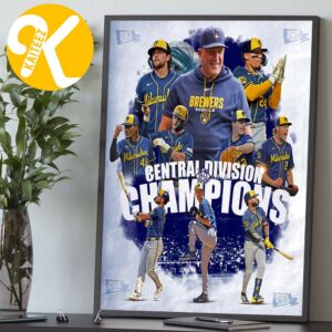 Congrats Milwaukee Brewers NL Central Champions 2026 Home Decor Poster Canvas