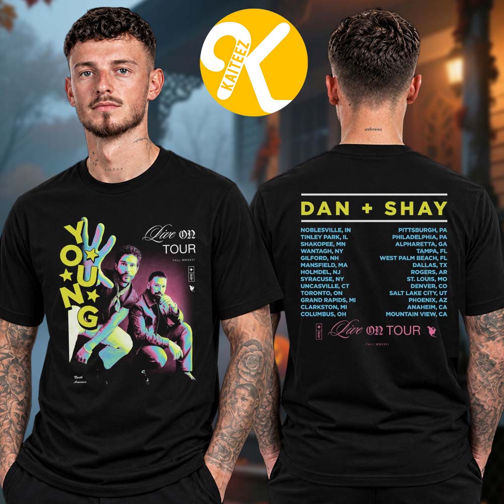 Dan + Shay Merch The Young Tour 2026 Trippy Dateback Two Sided Unisex T-Shirt Dan + Shay Merch The Young Tour 2026 Trippy Dateback Two Sided Unisex T-Shirt