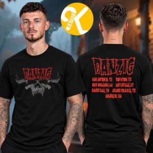 Danzig Merch North America Tour 2026 Horned Cow Skull Two Sided Unisex T-Shirt