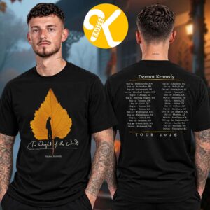 Dermot Kennedy Merch Black Leaf Tour 2026 North American Tour Dates Two Sided Unisex T-Shirt