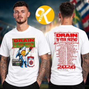Drain Merch Greyday 2026 Is Your Friend Tour Dates Two Sided Unisex T-Shirt