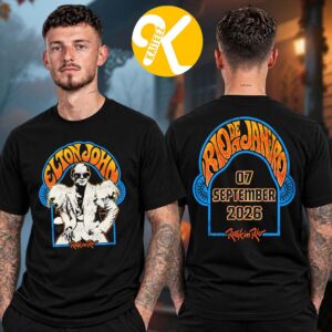 Elton John Exlusive Event Tee At Rock In Rio Festival 2026 In Rio De Janeiro Brazil On September 7 2026 Two Sided Unisex T-Shirt