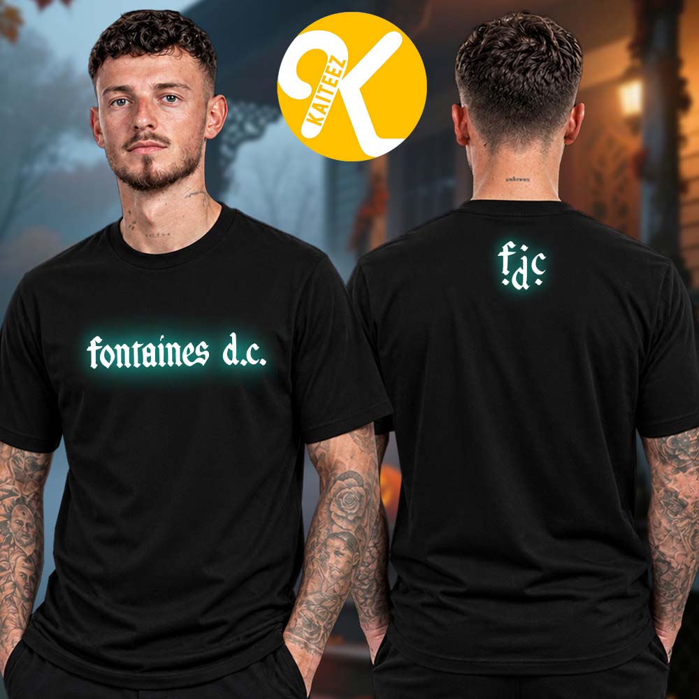Fontaines DC Merch Glowing Logo Two Sided Unisex T-Shirt Fontaines DC Merch Glowing Logo Two Sided Unisex T-Shirt