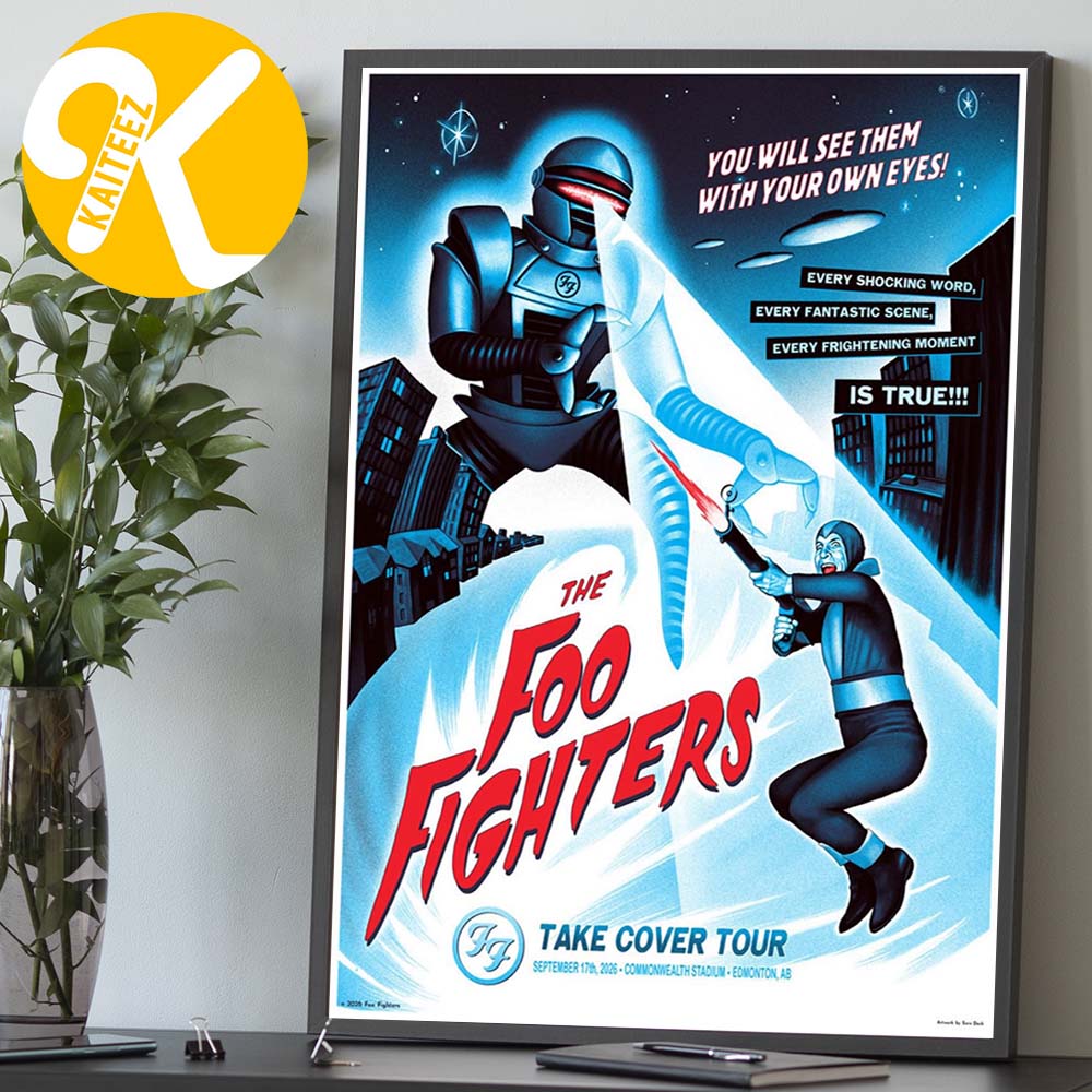 Foo Fighters Edmonton AB Event Poster At Commonwealth Stadium In Edmonton AB On September 17 2026 Home Decor Poster Canvas Foo Fighters Edmonton AB Event Poster At Commonwealth Stadium In Edmonton AB On September 17 2026 Home Decor Poster Canvas