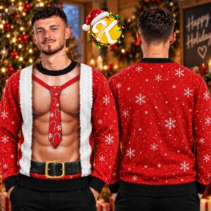 Funny Six Pack Muscle Christmas Gift For Husband Ugly Sweater