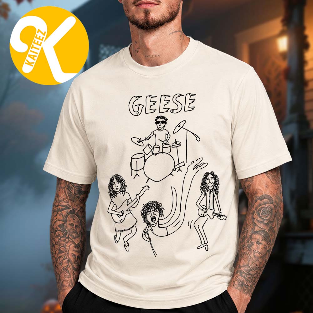 Geese Band Merch Getting Killed Again Fall 2026 North American Tour Monochrome Band Doodle Unisex T-Shirt Geese Band Merch Getting Killed Again Fall 2026 North American Tour Monochrome Band Doodle Unisex T-Shirt