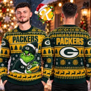 Green Bay Packers NFL Grinch Christmas Ugly Sweater