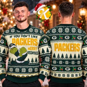 Green Bay Packers NFL Grinch If You Dont Like Parkers Merry Kissmyass Christmas Ugly Sweater