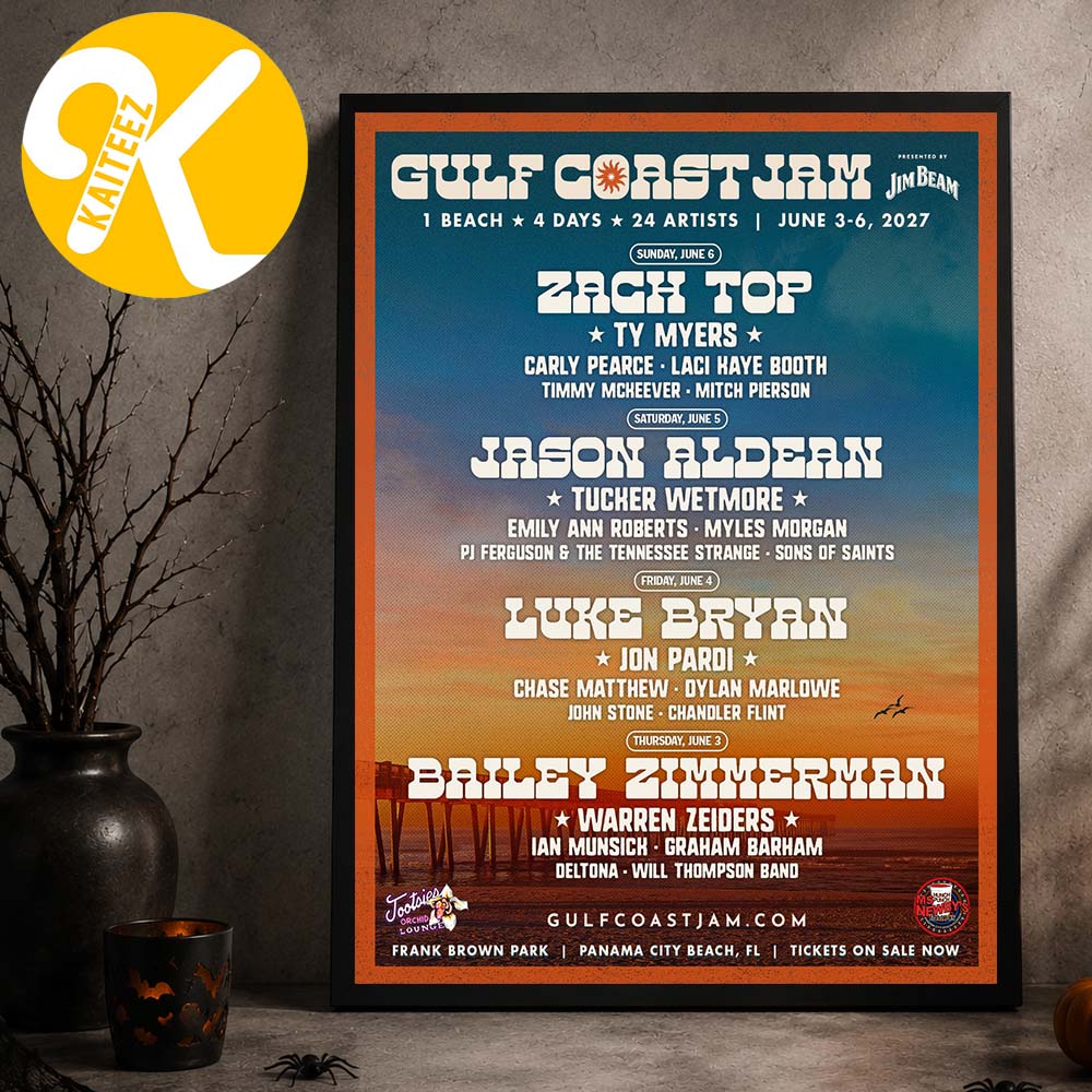 Gulf Coast Jam 2027 Festival In Panama City Beach FL On June 3-6 2027 Line Up Home Decor Poster Canvas Gulf Coast Jam 2027 Festival In Panama City Beach FL On June 3-6 2027 Line Up Home Decor Poster Canvas